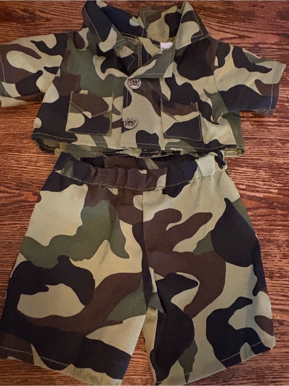 BUILD A BEAR Workshop Camo US Military Uniform Outfit Shirt & Pants Green Black